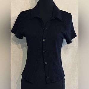 Ribbed Button Up Top NWOT